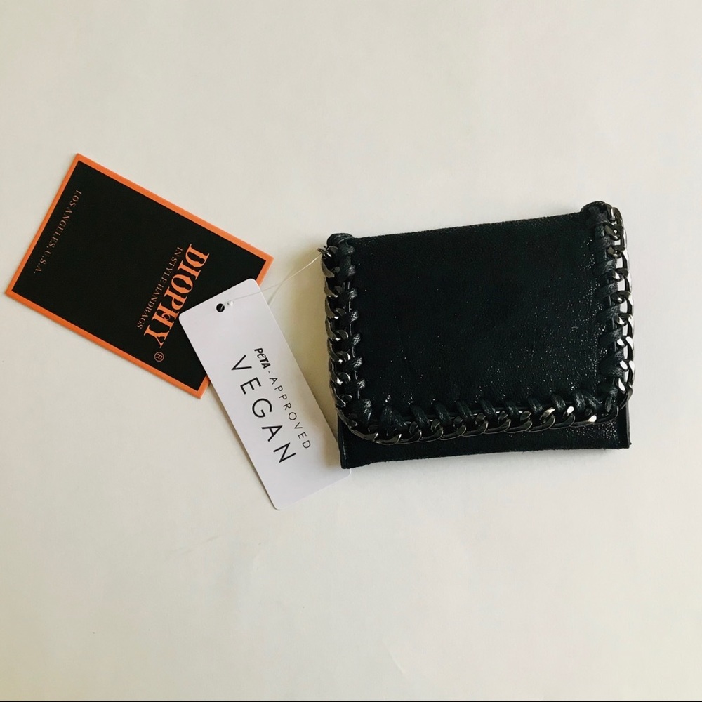 Vegan Black Chained Mini Wallet (4 Left)